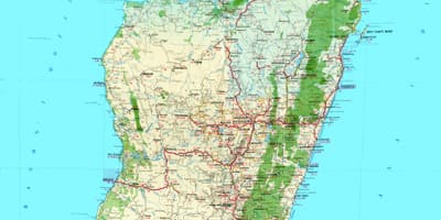 نقشہ مڈغاسکر کے topographic
