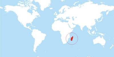 نقشہ مڈغاسکر کے مقام پر دنیا